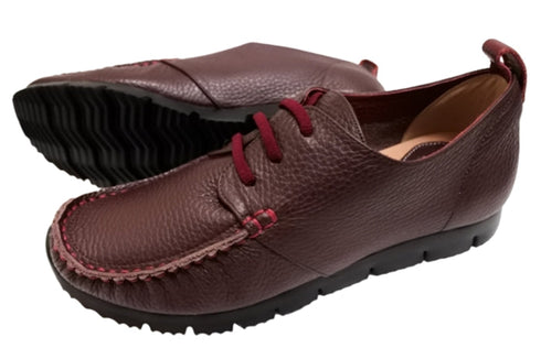 【arui_toe 3955BL ブルーレッド】本革コンフォートモカシンデッキシューズ